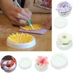 Baking Moulds White 6pcs Button-shaped Fondant Flower Molding Drying Mold Forming Cups Dry Gumpaste Icing Decorating Kit Tools