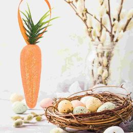 Decorative Flowers 12 Pcs Carrot Pendant Easter Decoration Ornament Ornaments Glitter Powder Hanging Foam Tree