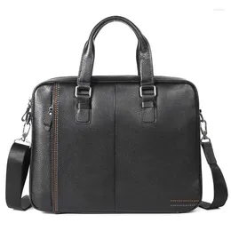 Briefcases Nesitu Highend A4 Black Blue Coffee Top Grain Genuine Leather Executive Men Briefcase Portfolio Shoulder Messenger Bag M255605