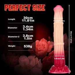 Dildos Dongs Slubby Horse New Super Simulated Make-up Penis Special-shaped Anal Plug Gradient Colour Dildo Female Masturbator Sex Products