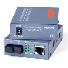 Fibre Optic Equipment 1 Pair HTB-GS-03 A/B Gigabit Optical Media Converter 1000Mbps Single Mode SC Port 20KM External Power Supply