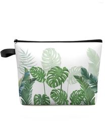 Cosmetic Bags Tropical Plants Monstera Makeup Bag Pouch Travel Essentials Lady Women Toilet Organizer Kids Storage Pencil Case