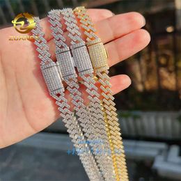 Partihandel 8mm Iced Out Cuban Link Hip Hop Jewelry Cuban Link Chain Necklace Diamond VVS Moissanite Chain Cuban