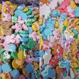 Necklace 500pieces 30mm Diy Resin Candy Bear Rabbit Frog Sticker Half Beads,scrapbook for Woman Kids Hairpin Jewelry Making Accessories