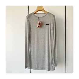 MiMi U Tshirt designer women t shirts long sleeve round neck letter Print sexy top womens tee female casual Long women skirts with buttocks wrapped grey women tshirts