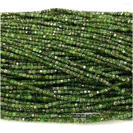 Loose Gemstones Veemake Green Diopside Edge Cube Faceted Beads For Jewelry Making Natural Stones DIY Necklace Bracelets Earrings