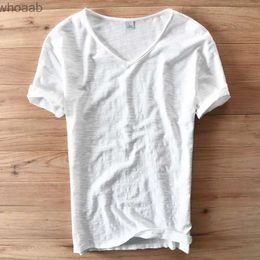 Men's T-Shirts Italy Style Fashion Short Sleeve Cotton Men T Shirt Casual V-Neck White T-Shirt for Men Brand Clothing Mens Tshirt Camiseta 240130