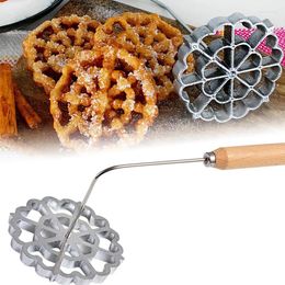 Baking Tools Rosette Iron Mold Bunuelos Maker Cookie Bunuelo Tool Aluminium Cast Waffle Molds For Kitchen Cooking
