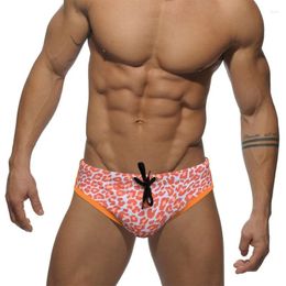 Men's Swimwear Sexy Low-Waist Men Brand Swimming Push-up Pad Swim Trunks Low Waist Briefs Boxers Leopard Sell Summer