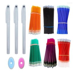 55pcs/Set Erasable Pen Multi-Color Ink Refills Gel Cute Magic Pens Rods Shells School Kids Office Writing Neutral Stationery