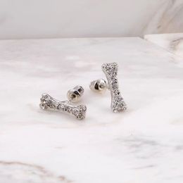 Saturn Punk Style Bone Full Diamond Earrings Luxury Designer Style Wearing Trend