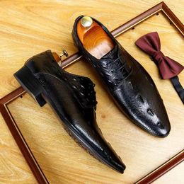 Dress Shoes English Men's Formal Single Business Leather Men Large Size