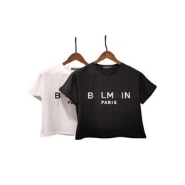 Balman Designer T-shirt Top Quality Women's T-Shirt Classic Shirt Flocked Letter Tee Shirt All Cotton Short Casual Classic Letter T-shirt