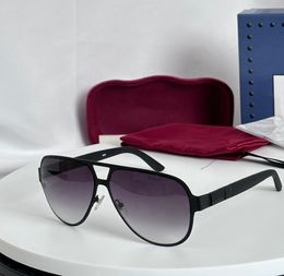 Pilot Sunglasses 2252 Matte Black Grey Shaded Mens Shades Sonnenbrille Shades Sunnies Gafas de sol UV400 Eyewear with Box