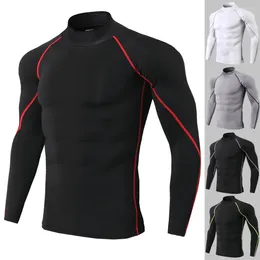 Racing Jackets Men's Half High Neck Cycling Long Sleeved PRO Fitness Sports Running T-shirt Elastic Quick Drying Standing Collar Hoodie