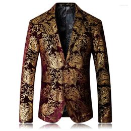 Men's Suits 2024 Spring And Autumn Suit Banquet Dress Fashion Casual Print Top Coat