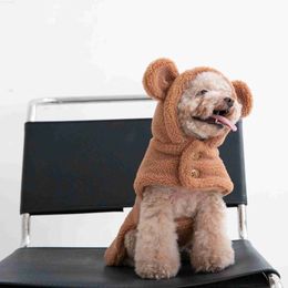 Dog Apparel Plush Bear Coat Cloak Pet Clothes Cats And Dogs Costumes Teddy Bichon Transformed Into Christmas Halloween Costumes