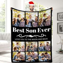 Best Ever Custom Blanket Gifts for Mom From Daughter Son Pictures Customized Collage Mother Blankets Wife Birthday Gifts Personalized Flannel Blanket with