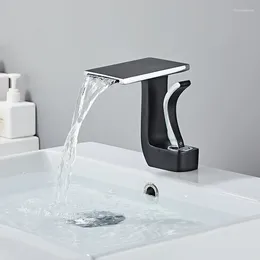 Bathroom Sink Faucets Household Copper Light Luxury Cold And Faucet Waterfall Outlet Washbasin Single Hole
