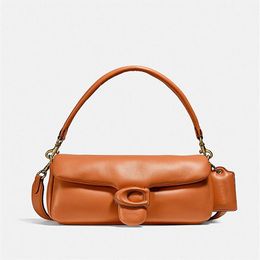 TZ Classic Design Ladies Pillow TABBY Shoulder Bag Orange Soft Flap Tote Bag Designer Fashion Small Genuine Leather Crossbody Bags235M
