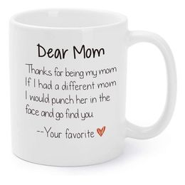 Valentines Day Gift Mugs for Mother Funny Mommy Xmas Holiday Birthday Presents Thanks For Being My Mom Gag Coffee Tea Cups 11 O T2308F