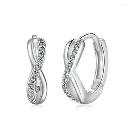 Stud Earrings Fashionable S925 Sterling Silver With Mobius Design And Diamond Inlaid Zirconia Versatile Women's Accessory