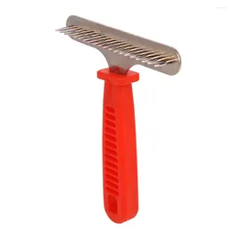 Dog Apparel Dematting Comb For Dogs And Cats Tool Pet Detangler DIY Cat Grooming Rake Brush (Red)