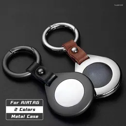 Dog Apparel High Quality Metal Case For Apple Airtags Protective Cover Locator Tracker Anti-Scratch Device With Leather Keychain