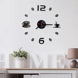 Wall Clocks Digital Clock Sticker Modern Design DIY Kitchen Living Room Home Decor Quartz Needl