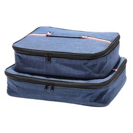Portable Insulated Lunch Box Bag Large Capacity Flat Tote Bag Food Delivery Cooler Bag For Working Hiking