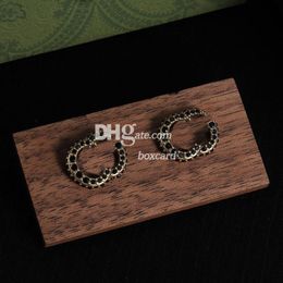 Double Letter Rhinestone Studs Gold Plated Earrings With Stamp Fashion Jewellery Valentines Day Birthday Gift