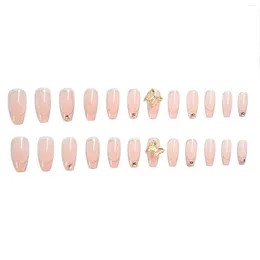 False Nails 3D Butterfly Setting Clear Pink Fake Easy To Apply Simple Peel Off For Women And Girl Nail Salon