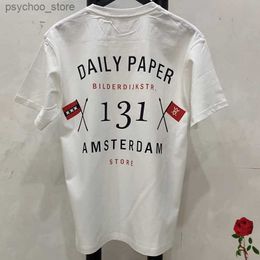 Men's T-Shirts Mens Womens American Vintage Streetwear DAILY PAPER T-Shirts Letter Print Round Neck Tops Daily Paper Clothing Q240130