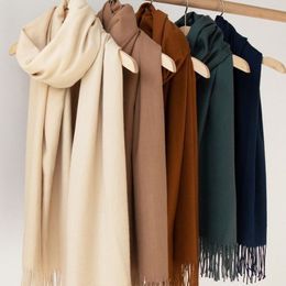 Autumn and winter new solid color scarf Sweet style Imitation cashmere scarf Warm neck fashion shawl