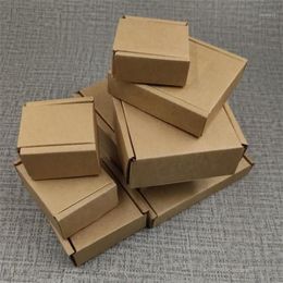 50pcs Large Kraft Paper Box Brown Cardboard Jewellery Packaging Box For Corrugated Thickened Paper Postal 17Sizes12615