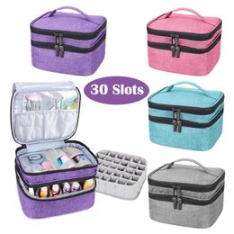Storage Bags Double-Layer Nail Polish Organiser Bag Mask Cosmetic Holder Essential Oil Perfume Manicure Tools Handbag Carrying Box286R