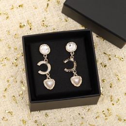 2024 Luxury quality charm drop earring with nature shell beads and drop shape in 18k gold plated have stamp box PS3891A