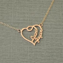 Necklaces Heart Shape Fashion Jewellery Personalised Name Necklace Stainless Steel Any Name Customised Women Necklace Best Gift For Family