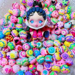 Necklace Colorful Beads Hand Painted DIY Handmade Vivid Charms for Jewelry Bracelets Necklace Phone Knot Aesthetics Pinky Purple Yellow