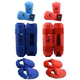 Taekwondo Karate Boxing Leg Hand Foot Protector Set Sparring Gear Shin Guard Bands Gloves Sports MMA Kids Adults Equipment 240122