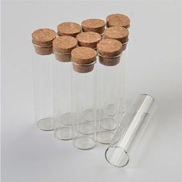 30ml Empty Glass Transparent Clear Bottles With Cork Stopper Vials Jars Storage Gift Wedding 50pcs/lot Kniix