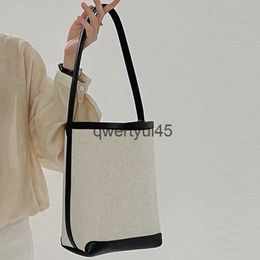 Shoulder Bags Simple Tote Bag Women Luxury Designer andbag And Purses 2023 New In Canvas Material Bucket Sape ig Capacity Sling Bag Y2Kqwertyui45