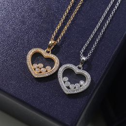 Pendants European and American New 925 Sterling Silver Heart Necklace for Women's Fashion and Luxury Brand Jewelry Valentine's Day Gift