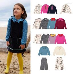 Clothing Sets In Stock! MP Kids Christmas Clothes 2024 Style Spring Girls Flower Long-sleeved Bottom Boys Shirt Pant Set