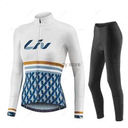 Men's Tracksuits Liv Women Autumn Cycling Jersey Set Men Long Seve Quick-Dry Bicyc Clothing MTB Maillot Ropa Ciclismo Road Bike Sports WearH24130