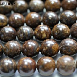 Alloy Meihan natural bronzite 12mm smooth round loose gem stone beads high quality for Jewellery making design Diy