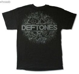 Men's T-Shirts Women Fashion Floral and Deftones Skull Graphic T shirts Black Short Sleeve Cotton Tops O-neck Loose Harajuku T-shirts 240130