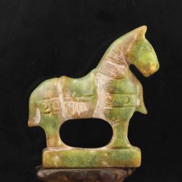 Pendants China old natural jade handcarved statue horse pendant d2