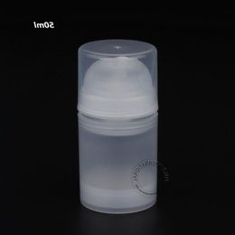 40pcs/lot 50ml Transparent Plastic Airless Lotion Pump Bottle Airless Cosmetic Bottle Empty Vacuum Pressure Emulsion Containers Sapos