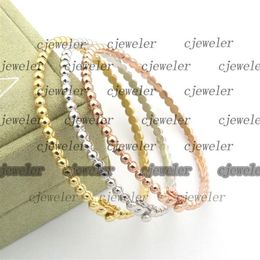 charm bracelets VC letter fine version of round bead bracelet 18K gold 925 silver original packaging four-leaf clover bangles for 221h